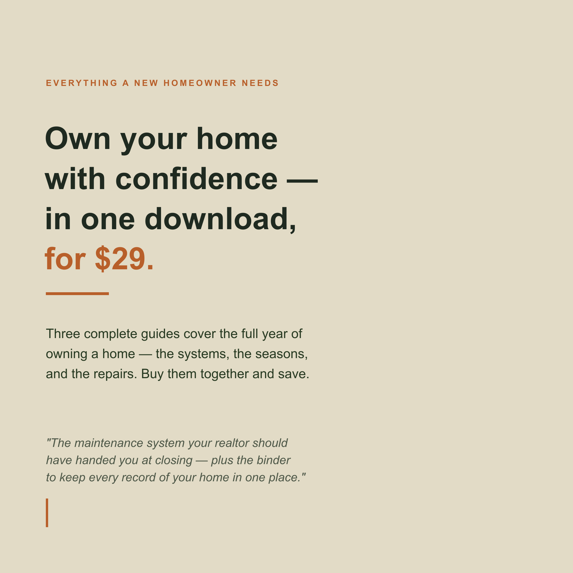 Own your home with confidence — everything in one download for $29